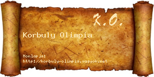 Korbuly Olimpia névjegykártya