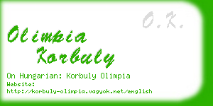 olimpia korbuly business card